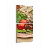 Olla 15090K2D Gıda Görseli 2'li Dikey Kanvas Tablo (Ölçü: 30X65)