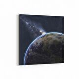 Olla 17615K Uzay Görseli Kare Kanvas Tablo (Ölçü: 100X100)