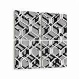 Olla 10038K4 Abstract 3 Boyut Görsel Kare 4'lü Kanvas Tablo (Ölçü: 105X105)