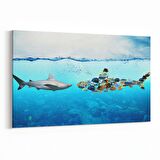 Olla 12948Y Deniz / Okyanus Görseli Yatay Kanvas Tablo (Ölçü: 45X30)