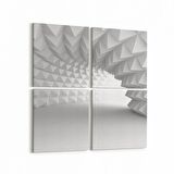 Olla 10439K4 Abstract Tünel Görsel Kare 4'lü Kanvas Tablo (Ölçü: 145X145)