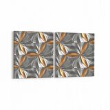 Olla 14958K2Y Geometrik Desen Görseli Kare 2'li Yatay Kanvas Tablo (Ölçü: 145X70)