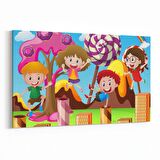 Olla 12808Y Çocuk Odası Görseli Yatay Kanvas Tablo (Ölçü: 120X80)