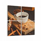 Olla 14982K4 Gıda Görseli Kare 4'lü Kanvas Tablo (Ölçü: 145X145)