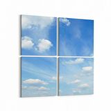 Olla 15548K4 Gökyüzü Bulut Görseli Kare 4'lü Kanvas Tablo (Ölçü: 125X125)