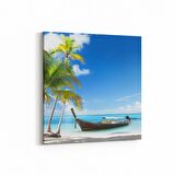 Olla 16340K Kumsal / Sahil Görseli Kare Kanvas Tablo (Ölçü: 30X30)