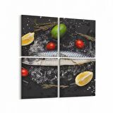 Olla 15012K4 Gıda Görseli Kare 4'lü Kanvas Tablo (Ölçü: 105X105)