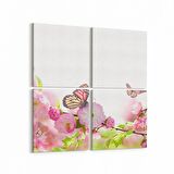Olla 11682K4 Orkide Çiçek Görseli Kare 4'lü Kanvas Tablo (Ölçü: 65X65)