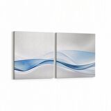 Olla 10087K2Y Abstract Görsel Kare 2'li Yatay Kanvas Tablo (Ölçü: 85X40)