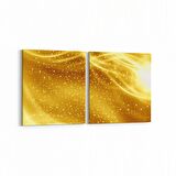 Olla 10071K2Y Abstract Görsel Kare 2'li Yatay Kanvas Tablo (Ölçü: 85X40)