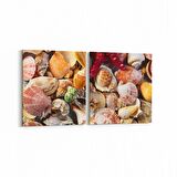 Olla 12937K2Y Deniz / Okyanus Görseli Kare 2'li Yatay Kanvas Tablo (Ölçü: 125X60)