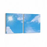 Olla 15650K2Y Gökyüzü Bulut Görseli Kare 2'li Yatay Kanvas Tablo (Ölçü: 125X60)
