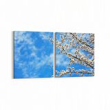 Olla 10472K2Y Ağaç Görseli Kare 2'li Yatay Kanvas Tablo (Ölçü: 125X60)