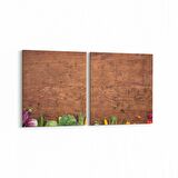 Olla 15125K2Y Gıda Görseli Kare 2'li Yatay Kanvas Tablo (Ölçü: 145X70)