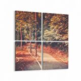 Olla 14454K4 Doğa / Manzara Görseli Kare 4'lü Kanvas Tablo (Ölçü: 145X145)