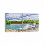 Olla 13835K2Y Doğa / Manzara Görseli Kare 2'li Yatay Kanvas Tablo (Ölçü: 85X40)