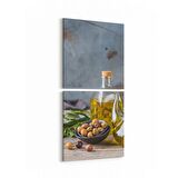 Olla 15015K2D Gıda Görseli 2'li Dikey Kanvas Tablo (Ölçü: 30X65)