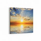 Olla 16011K Günbatımı Görseli Kare Kanvas Tablo (Ölçü: 25X25)
