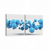 Olla 10421K2Y Abstract Görsel Kare 2'li Yatay Kanvas Tablo (Ölçü: 145X70)