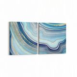 Olla 16675K2Y Mermer Desen Görsel Kare 2'li Yatay Kanvas Tablo (Ölçü: 125X60)