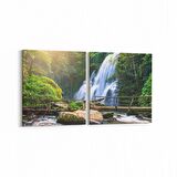 Olla 14218K2Y Doğa / Manzara Görseli Kare 2'li Yatay Kanvas Tablo (Ölçü: 85X40)
