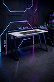 Titan Z Oyuncu Masası 140x60 cm Bilgisayar Masası Metal Ayaklı Çalışma ve Gaming Masası