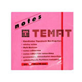 Temat Yapışkanlı Not Kağıdı 75x75 Fosforlu Pembe
