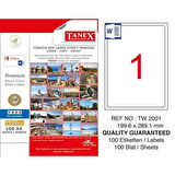 Tanex Lazer Etiket TW-2001 199,6x289,1 mm