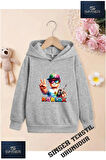 Kız/Erkek Çocuk Beyaz Kapüşonlu ''ROBLOX'' Baskılı Sweatshirt