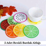 Kaymaz Silikon Bardak Altlığı Yuvarlak Isıya Dayanıklı Pratik Kullanımlı Renkli Masa Koruyucu Altlık