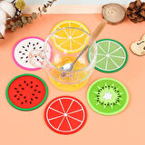 Kaymaz Silikon Bardak Altlığı Yuvarlak Isıya Dayanıklı Pratik Kullanımlı Renkli Masa Koruyucu Altlık