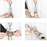 Profesyonel Pratik Çelik Tirbuşon Mantar Kapak Açacağı