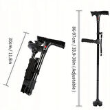 Katlanabilir Led Işıklı Baston Yürüyüş Bastonu Fenerli Yürüyüş Bastonu