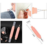 2'si 1 Arada Dikiş Sökme ve İğne İplik Takma Aparatı Pratik Kullanımlı Çift Fonksiyonlu Dikiş Yardımcısı Ergonomik Saplı Küçük Boy Kullanışlı Dikiş Aksesuarı Ev ve Seyahat İçin Uygun