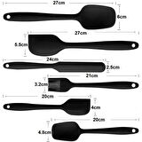 6'lı Silikon Mutfak Seti Yanmaz Yapışmaz Pasta ve Hamur Malzemeleri Spatula Kaşık Bıçak Yumurta Fırçası