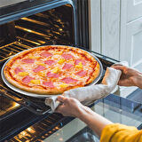 28 cm Pizza Ve Lahmacun Tepsisi Delikli Paslanmaz Çelik Tepsi Pizza Lahmacun Pide Tepsisi