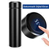 Sıcaklık Göstergeli Termos Dijital Ekranlı Paslanmaz Çelik Akıllı Termos Isı Takibi Sağlayan Kapaklı 500 ml Taşınabilir İç ve Dış Mekân Kullanımı İçin Uygun Şık Tasarımlı Akıllı İçecek Termosu
