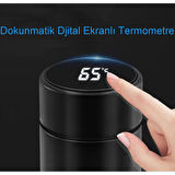 Sıcaklık Göstergeli Termos Dijital Ekranlı Paslanmaz Çelik Akıllı Termos Isı Takibi Sağlayan Kapaklı 500 ml Taşınabilir İç ve Dış Mekân Kullanımı İçin Uygun Şık Tasarımlı Akıllı İçecek Termosu