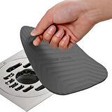 Gri Kare Koku Önleyici Gider Kapağı ve Gri Silikon Lavabo Gider Koruyucu Hijyenik Şık ve Pratik 2li Lavabo Gider Seti
