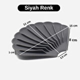 Siyah Renk Kaymaz İstiridye Şekilli Silikon Sabunluk Sabun Depolama Tutucu ve Taşınabilir Sabunluk Plakası