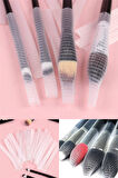 Makyaj Far Allık Kontür Eyeliner Fırça Koruyucu Set Esnek File Kapak Örgü Kılıf Seti 20li