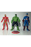 Eğitici Oyuncaklar Demir Adam Hulk Captain America 17Cm 3'lü Işıklı Figür Kız Erkek Çocuk Oyuncak
