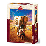 Kız Erkek Çocuk Oyuncak 5204 Art Puzzle, Anne Fil 1000 Parça Puzzle Kız Erkek Çocuk Oyuncak Eğitici