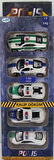 Kız Erkek Çocuk Oyuncak Sürtmeli Die Cast 5'Li Metal Polis Araçları Kız Erkek Çocuk Oyuncak Eğitici