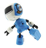 Kız Erkek Çocuk Oyuncak Dekoratif Sesli Işıklı Mini Sevimli Mavi Robot Kız Erkek Çocuk Oyuncak Eğiti