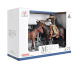 Kız Erkek Çocuk Oyuncak Model Hayvan Seti Jokey At ve Tay Kahverengi Kız Erkek Çocuk Oyuncak Eğitici