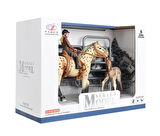 Kız Erkek Çocuk Oyuncak Model Hayvan Seti Jokey At ve Tay Benekli Kız Erkek Çocuk Oyuncak Eğitici Eğ