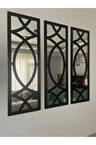 Dekoratif Geometrik Desenli Ayna Boyalı Hazır Pleksi Aynalı 3 Adet 20x60 Cm