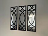 Dekoratif Geometrik desenli Ayna BOYALI HAZIR PLEKSİ AYNALI 3 adet 20X60 cm