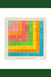 Ahşap Eğitici Doğal Boyalarla Renklendirilmiş Pisagor Tablosu (Pratik Çarpım Tablosu) 100 Parçalı Puzzle